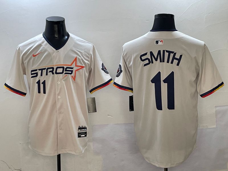 Men Houston Astros #11 Smith Cream three generations Joint Name Nike 2025 MLB Jersey style 417->houston astros->MLB Jersey